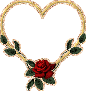 Gif animé coeur et rose rouge